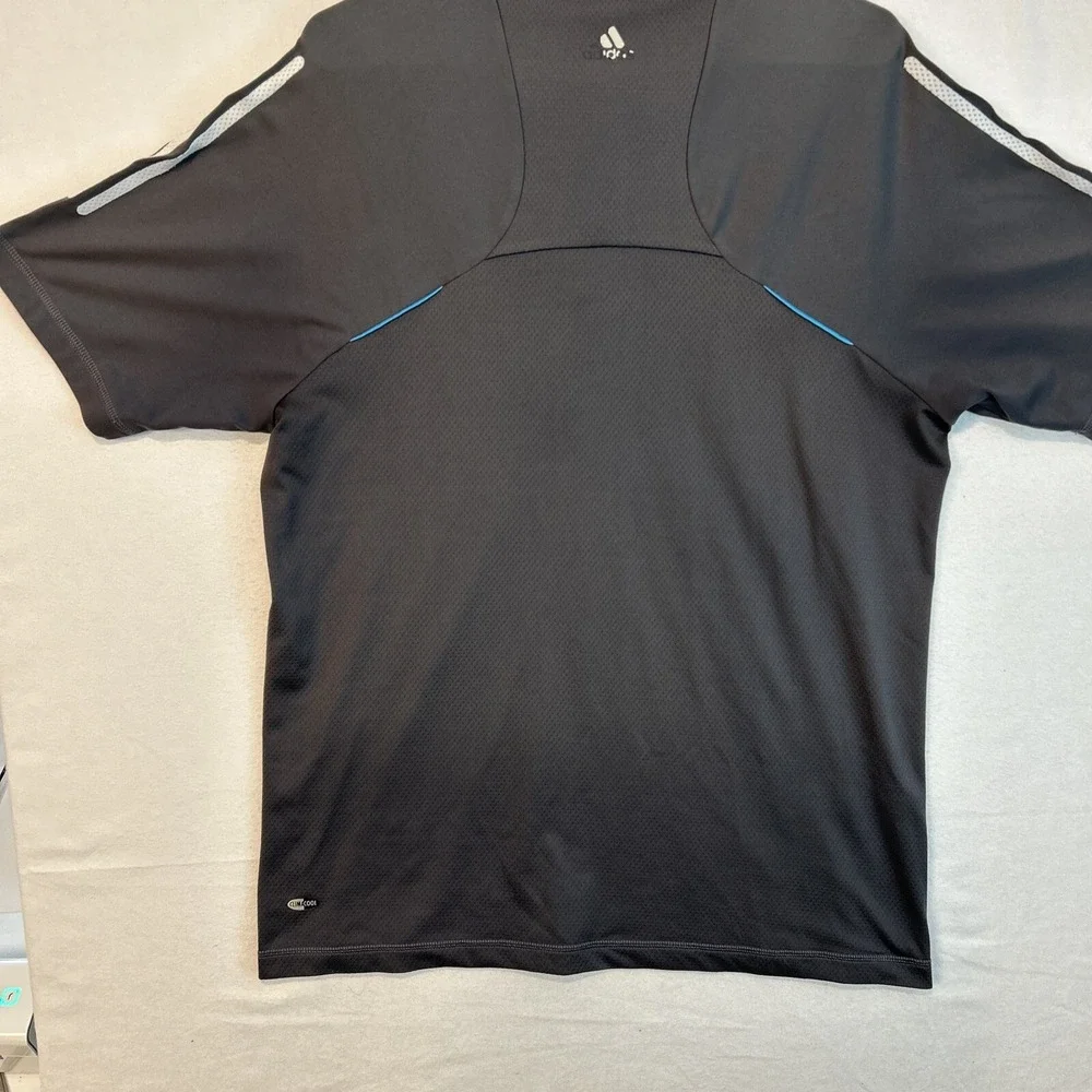 Adidas Mens Golf Polo Shirt Medium The Bull Jack Nicklaus Gray ClimaCool Polo
